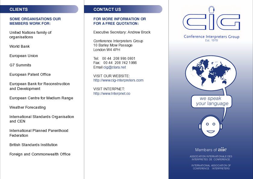 Cover of CIG leaflet design